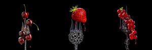 Fruits rouges sur fourchettes anciennes