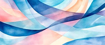 Wasserfarbene Wellenmuster von Poster Art Shop