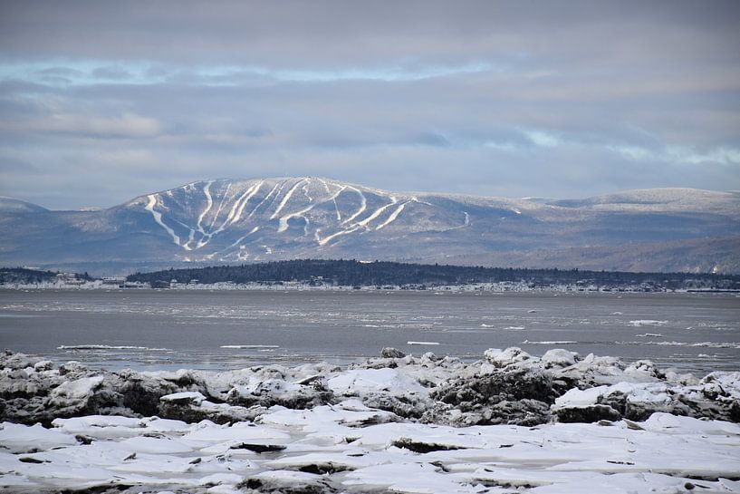 View of Mont Sainte-Anne in winter by Claude Laprise