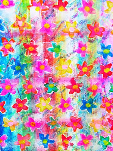 Motif floral abstrait - une explosion florale pleine de couleurs et d'intuition