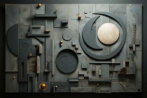 Abstraktes Relief aus Beton