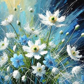 Blumen im Wind von Niek Traas