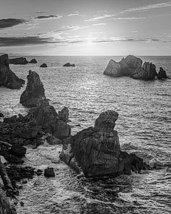 Urros de Liencres in Schwarz und Weiß, Kantabrien, Spanien