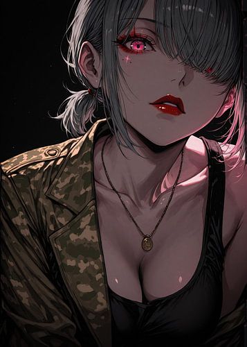 Militärisches Anime-Mädchen