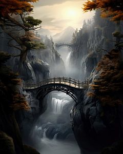 Mystische Herbstlandschaft in Japan