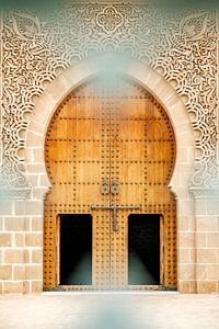 Entrance Ismael Moulay mausoleum in Meknes, Morocco.