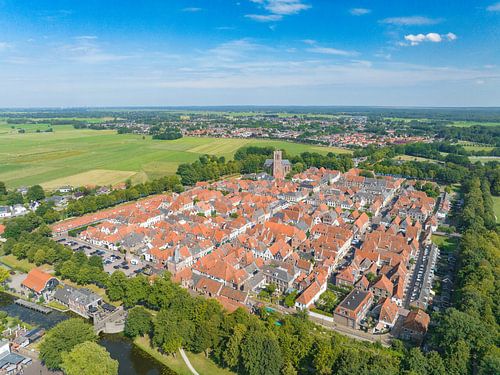 Elburg oude ommuurde stad gezien van bovenaf