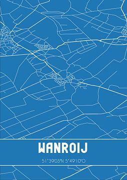 Blauwdruk | Landkaart | Wanroij (Noord-Brabant) van Rezona