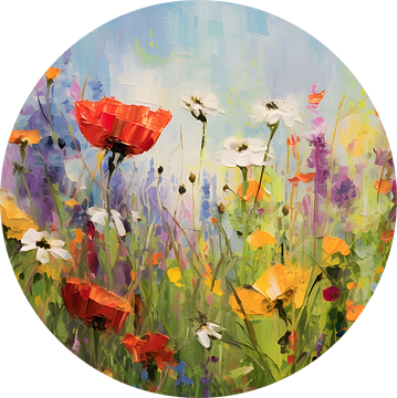 Kleurige bloementuin impressionisme, veldbloemen, zaaimengsel van Jan Bechtum