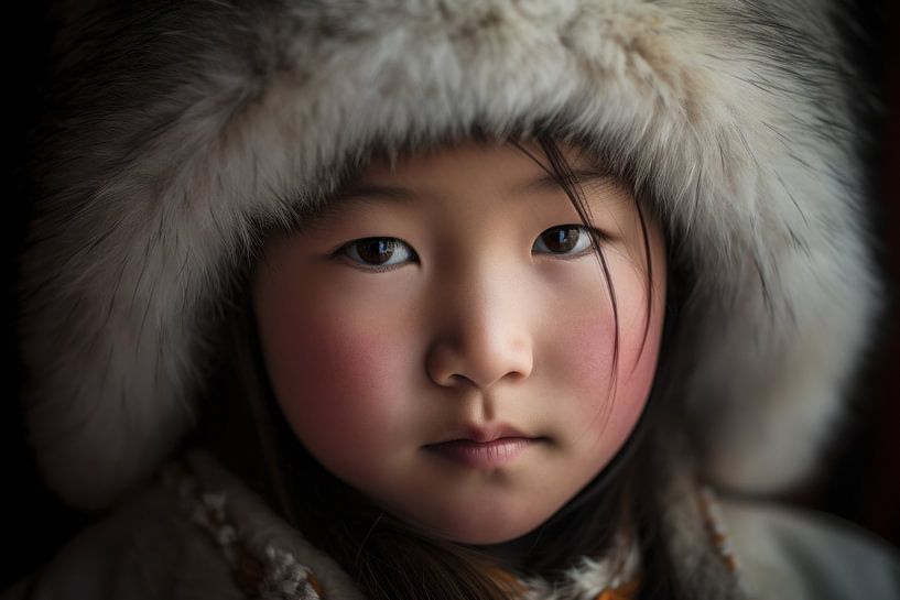 Portrait &quot;Mongolian girl&quot; by Carla Van Iersel