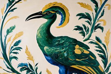 Gedetailleerd vogelontwerp met bladeren van Art & Soul Creations