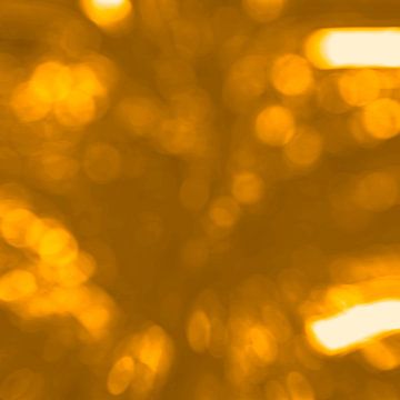 Christmas lights. Modern abstract bokeh in neon yellow, gold and brown. by Dina Dankers