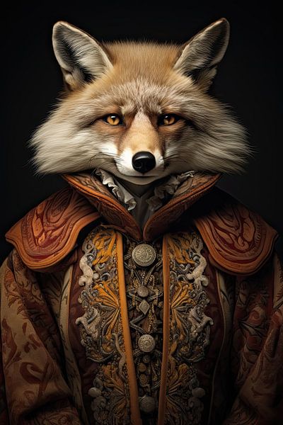 Fuchs in mittelalterlicher Kleidung von Wall Wonder