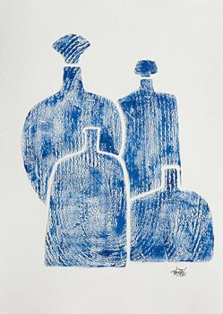 Les quatre bouteilles bleues