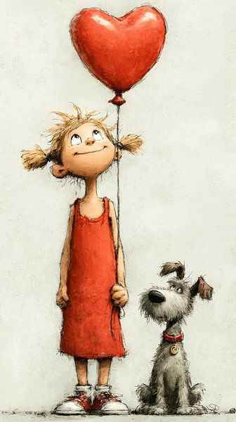 girl with balloon by Gelissen Artworks