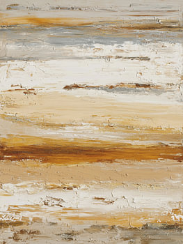 Gouden Horizon | Abstract Schilderij in Beige en Okergeel