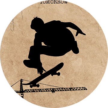 Skateboard Wallart "Duw harder dan gisteren..."  Cadeau-idee van Millennial Prints