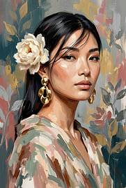 Muse sereine : portrait floral à la pivoine blanche sur Zala Creative
