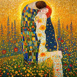Flower Power Kiss - Ode to Klimt by Arjen Roos