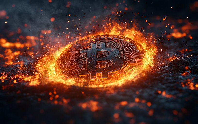Bitcoin in Flammen von Lufy