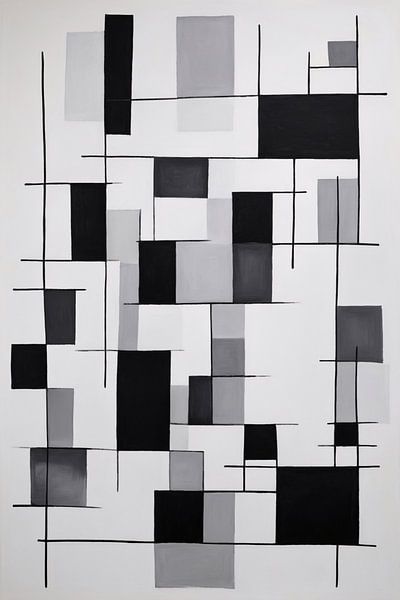 Geometric Harmony in Black and White by Art & Soul Creations
