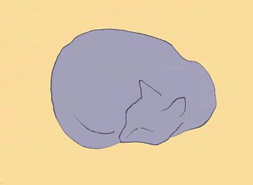 Kat "heerlijk slapen" van Paul Nieuwendijk