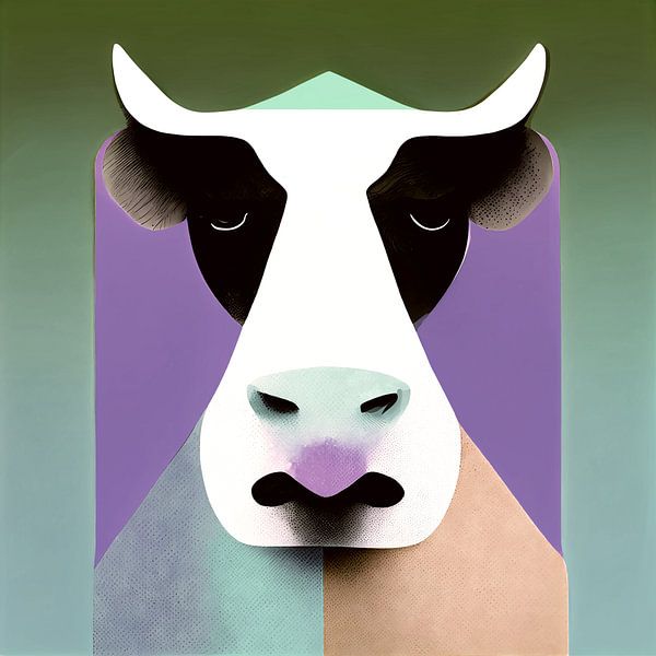 Green cow by Vlindertuin-Art