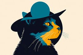 Kreative Katze mit stilvollem Hut von Poster Art Shop