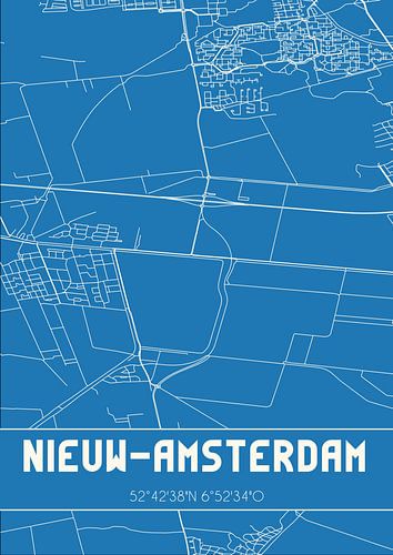 Blauwdruk | Landkaart | Nieuw-Amsterdam (Drenthe)