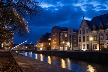 Oud Dender bij Nacht, Dendermonde, België van Imladris Images