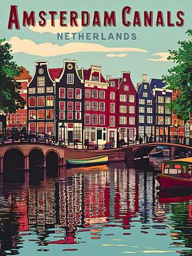 Bezaubernde Amsterdamer Grachten Kunstdruck