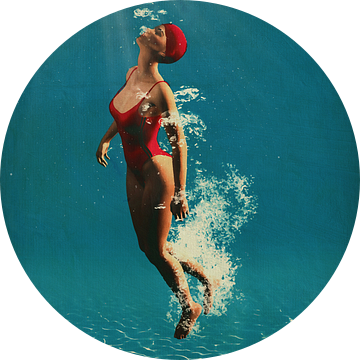 Meisje Zwemt Onder Water van Jan Keteleer
