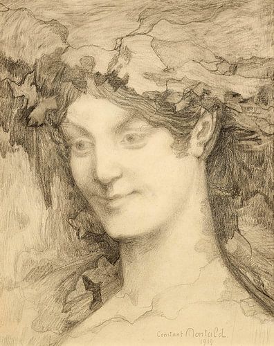 Constant Montald. Studie van een bacchante