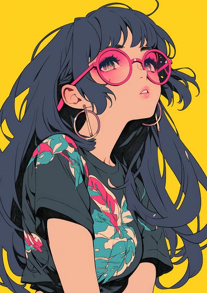 Fatale Rebellin in Retro-Farben von crack head