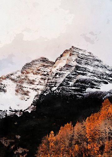 Colorado, Verenigde Staten landschap schilderij #waterverf