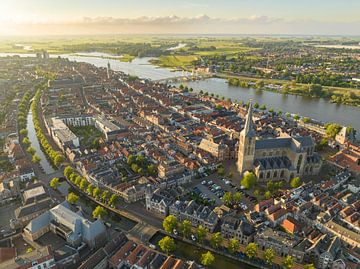 Kampen Frühlingsabend Luftbildpanorama