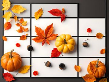 Herfstkleuren gevangen in een geometrisch patroon