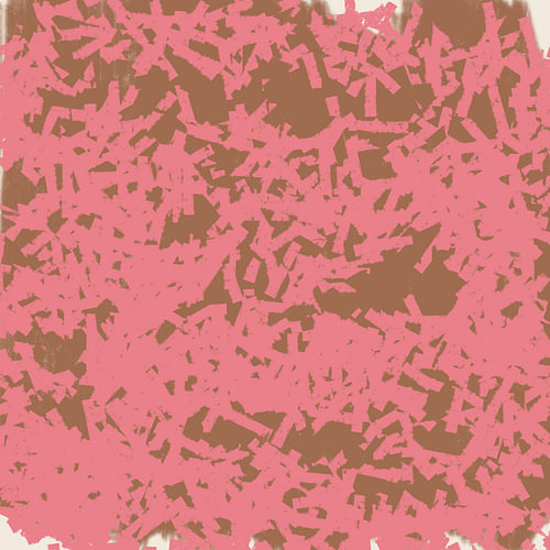 Pink pattern on terracotta. Minimalist abstract