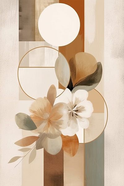 Taupe Abstract by ARTEO Paintings