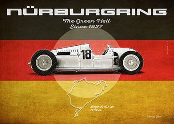 Nürburgring Vintage Auto Union liggend formaat van Theodor Decker