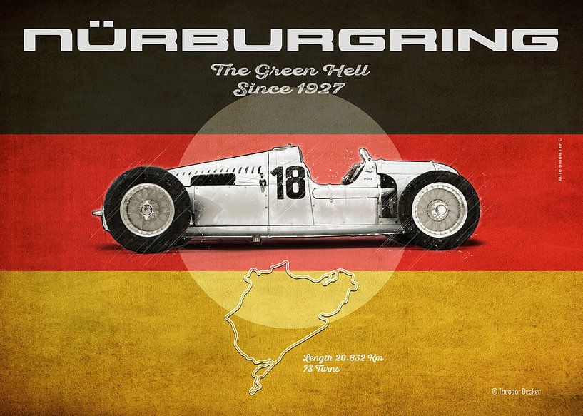 Nürburgring Vintage Auto Union format paysage par Theodor Decker