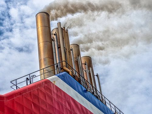 Schoorsteen van een veerboot