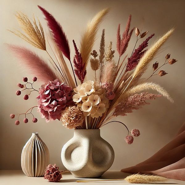 ustique Sand Vase - Elegante Dekoration für trocknende Zweige von Kleurenrijk