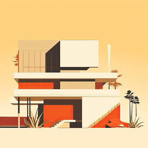 Bauhaus poster kunstdruk illustratie