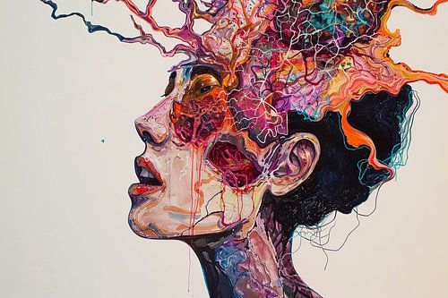 surrealistisch abstract portret vrouw