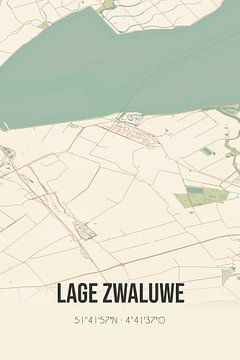 Alte Karte von Lage Zwaluwe (Nordbrabant) von Rezona