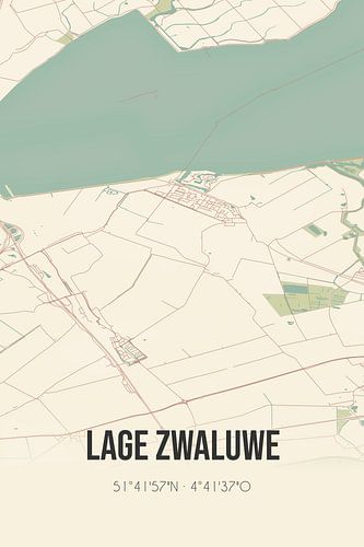Vintage landkaart van Lage Zwaluwe (Noord-Brabant)