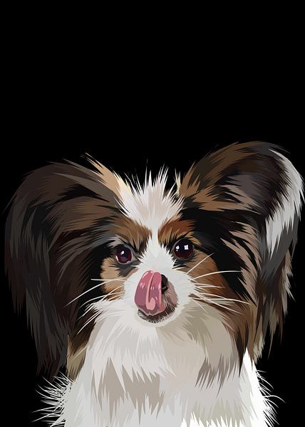 papillon tongue out by IHSANUDDIN .