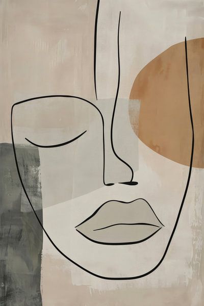 Moderne lijnen in portret van Poster Art Shop