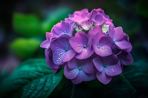 Paarse bloesempracht in het avondlicht